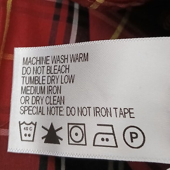 Orvis Top Size 14 Red Plaid Cotton Button Front Long Sleeve - Picture 9 of 10